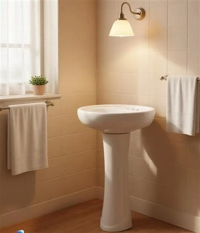 3 ta kranli teshikli taglikli lavabo